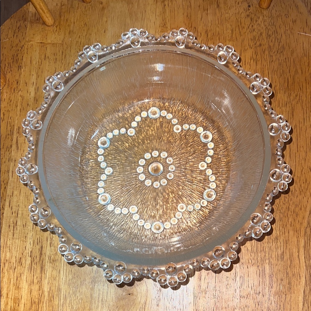 Vintage 1970s A. Masserini Barocco Italian Glass Bowl - Large Serving Bowl